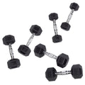 60 lbs. Rubber Hex Dumbbell Set F40238