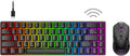 60% Wireless Mechanical Keyboard and Wired Mouse, Bluetooth 5.1 & Type C Wired 68 Keys Gaming Keyboard Brown Switch, Programmable Gaming Mouse (Black) S8643