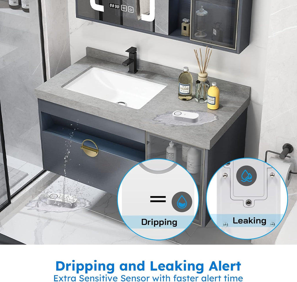 WiFi Water Sensor 5 Pack with 120dB Adjustable Alarm Q639