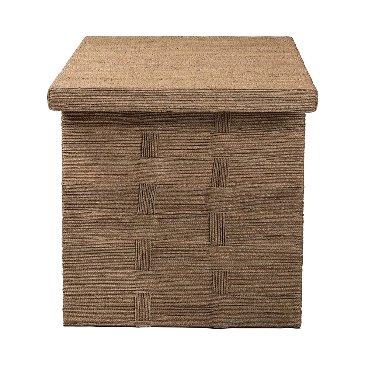 Natural Brown Seagrass and Wood Dining Table L28976