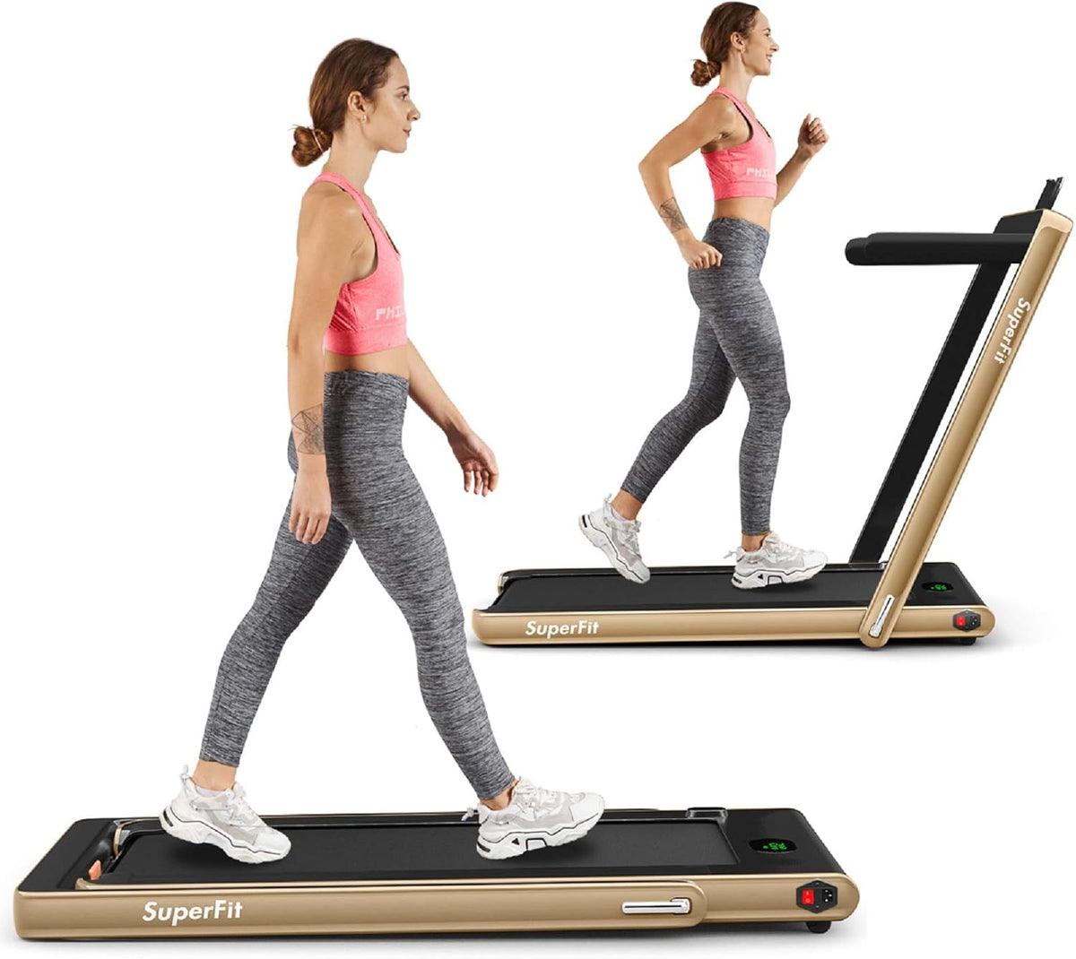 2 in 1 Folding Treadmill with LED Display J732377