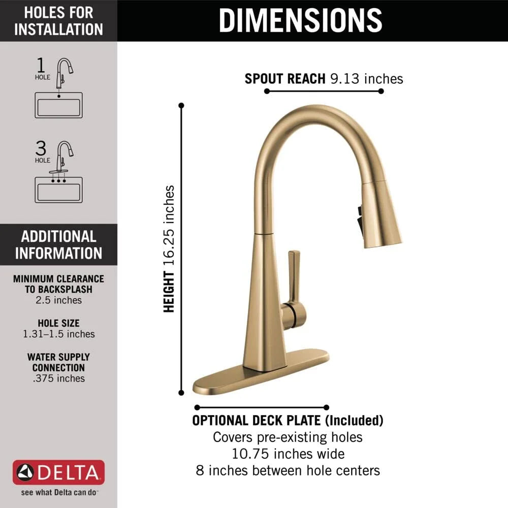 Single-Handle Pull-Down Kitchen Faucet Bronze D7373