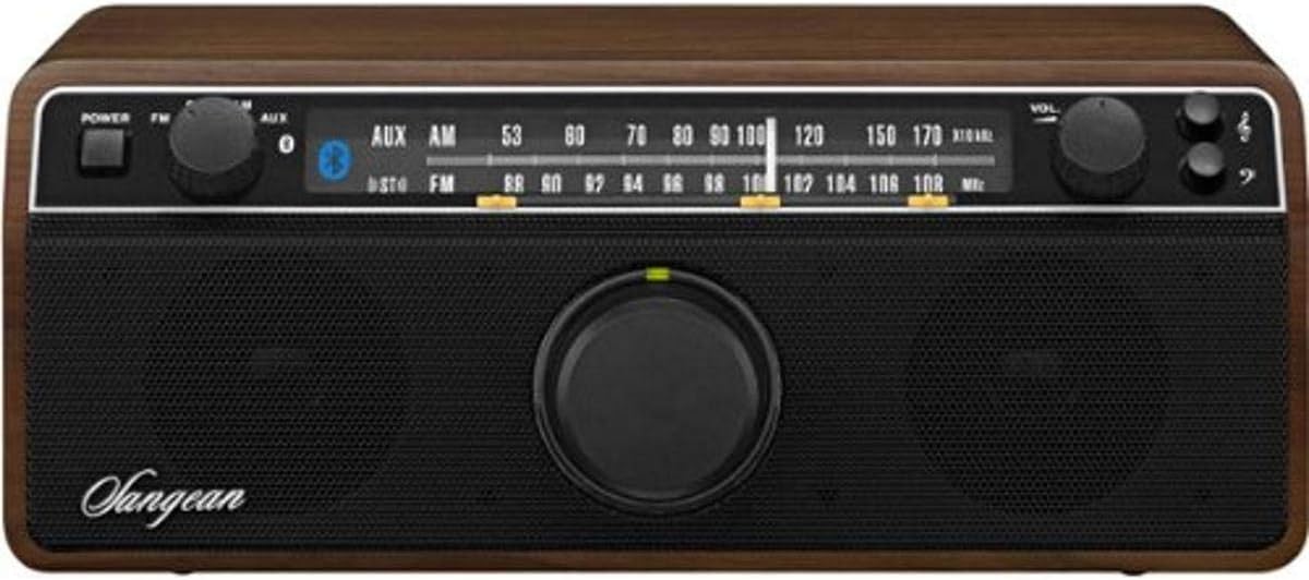 AM/FM Bluetooth Stereo Analog Wooden Cabinet Radio P143