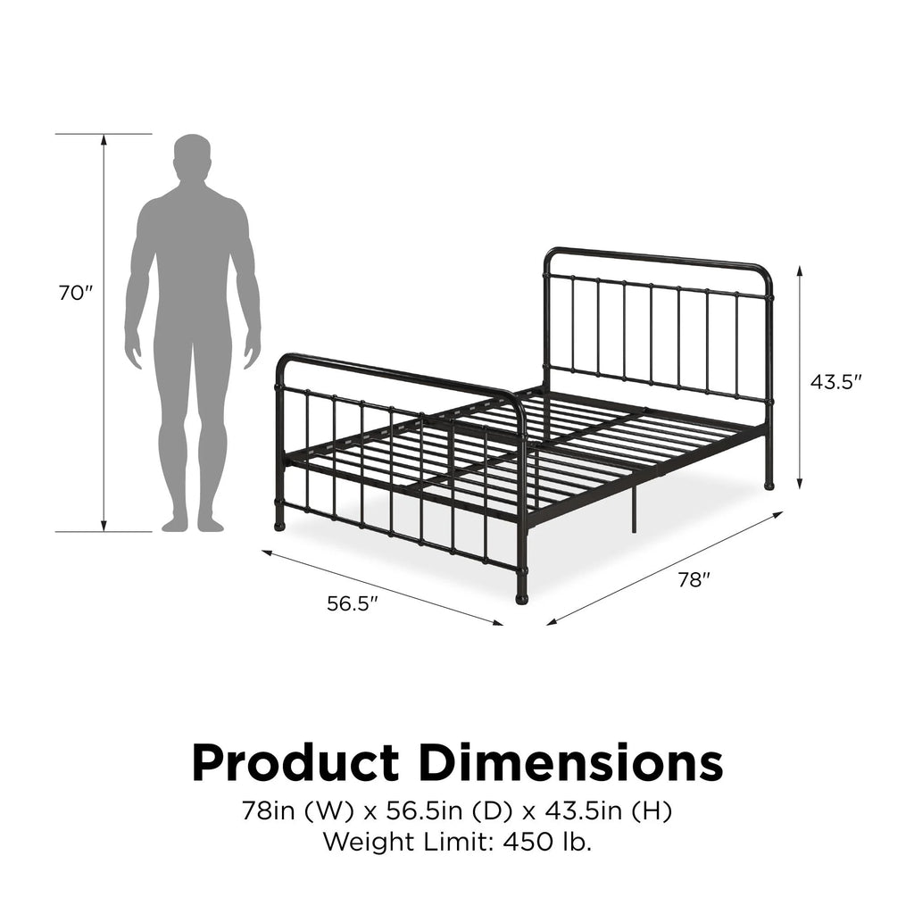 Black Full Metal Bed B734