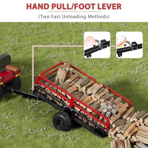 Heavy Duty Steel Dump Cart Utility Trailer with Removable Sides E2536