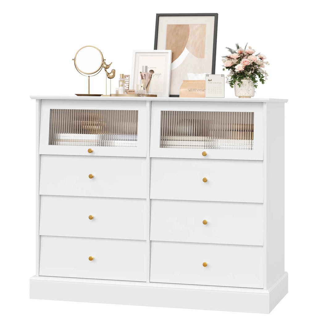 Black 8 Drawer Wood Dresser N3613