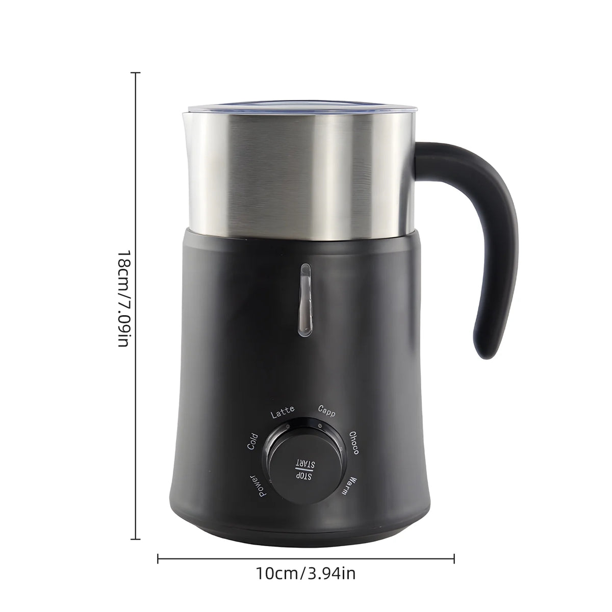 5 in 1 Electric Milk Frother - 24oz/700ml Hot and Cold Foam Maker and Milk Warmer 500W Non-Slip Coffee Frother P4745