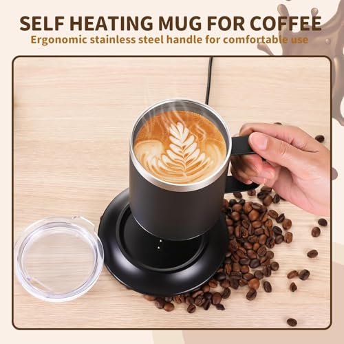 12oz USB Heated Coffee Mug with Auto Shut Off (Black) J2066