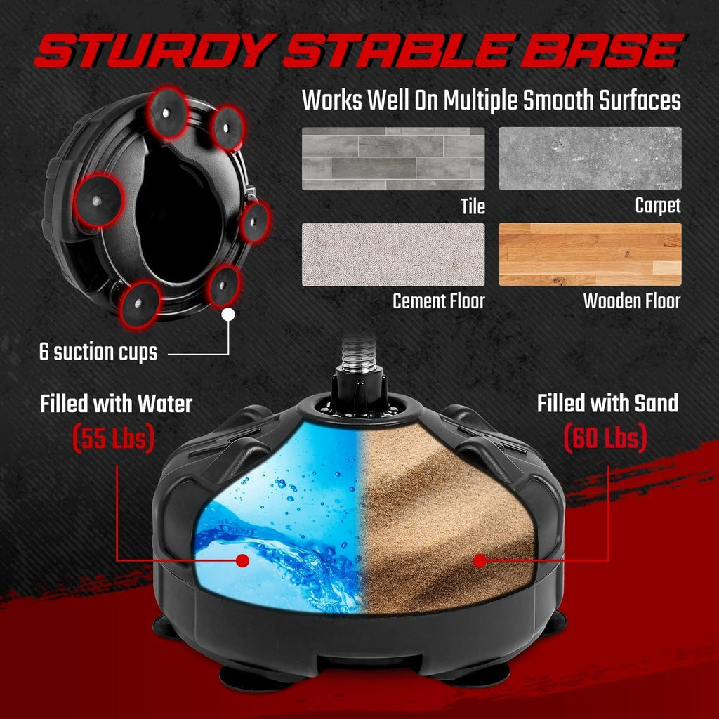 Punching Bag with Stand, Adjustable Height, PU Leather Speed Reflex Ball F507
