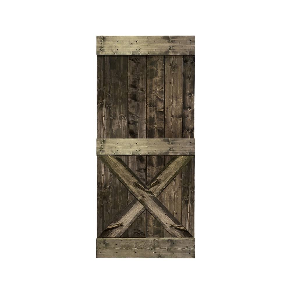 Solid Knotty Pine Wood Interior Sliding Barn Door Slab V75252