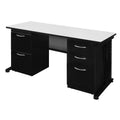 72 x 24 in. White Teachers Desk with Drawer Unit W815