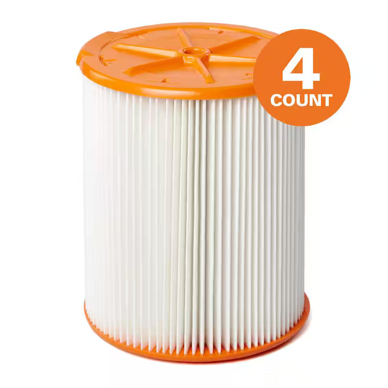 HEPA Wet/Dry Vac Replacement Cartridge Filter 4-Pack E766121