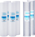 20 Inch Whole House Replacement Water Filter Cartridges PP Sediment and Block Carbon Filters 5 Micron Pack of 6 C751351