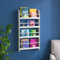 4-Tier White Wall Mounted Bookshelf Storage Rack Q9397