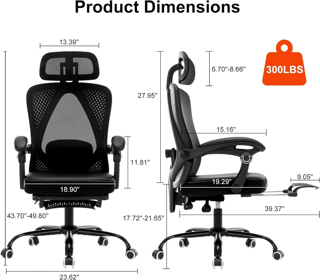 Black Ergonomic High Back Office Chair with Lumbar Support E72529