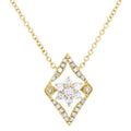 14K Yellow Gold Diamond Geometric Cluster Necklace 18" K431