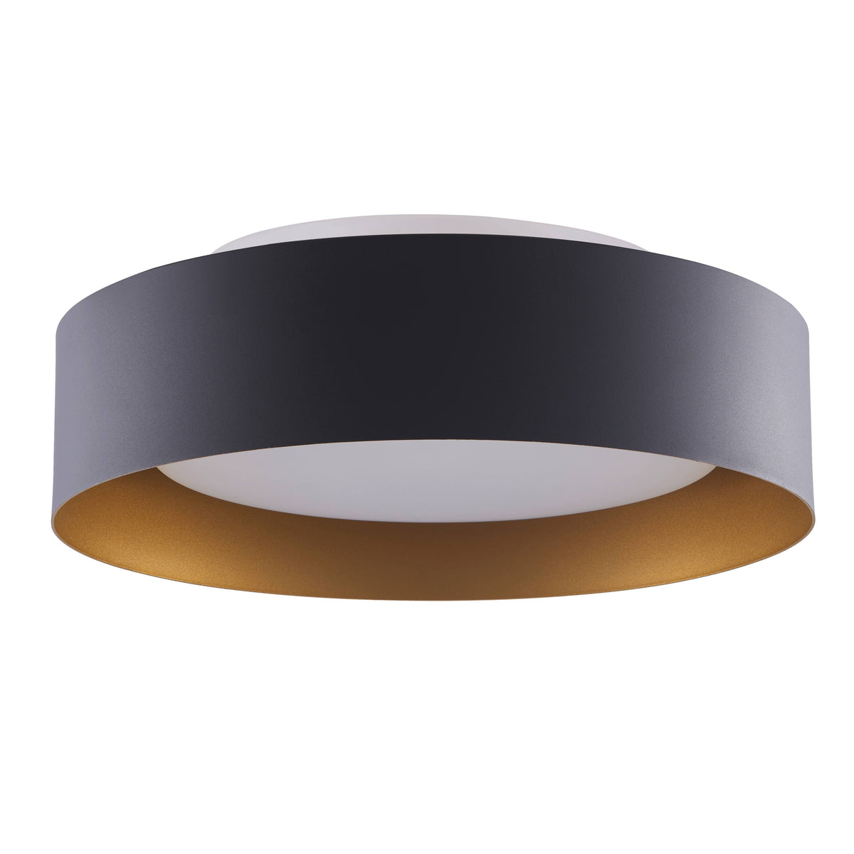 3-Light Semi Flush Mount Light 15 inch Black/Gold E59545