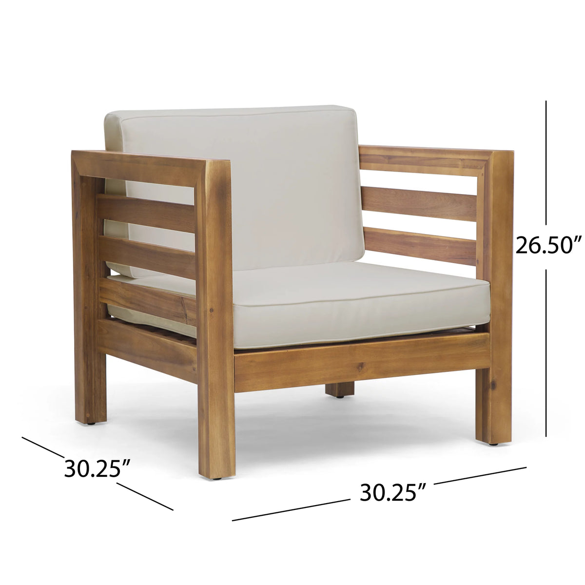 Acacia Wood 5 Seater Sofa and Club Chair Set with Cushions R688