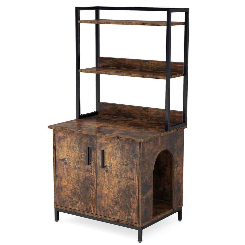 Rustic Brown Litter Box Enclosure B88318
