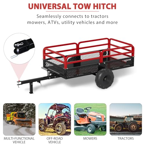 Heavy Duty Steel Dump Cart Utility Trailer with Removable Sides E2536
