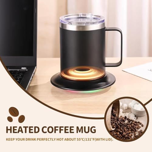 12oz USB Heated Coffee Mug with Auto Shut Off (Black) J2066