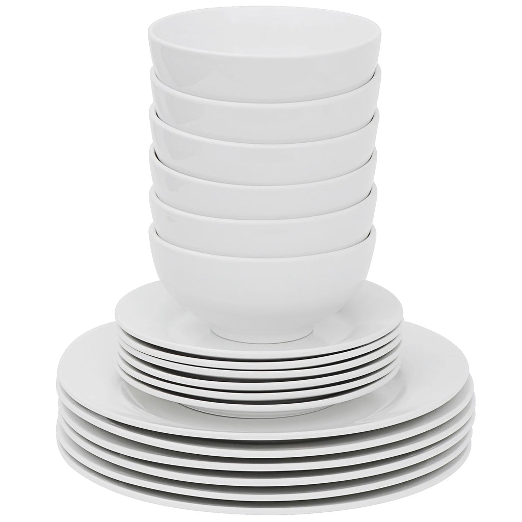 18 Pc White Porcelain Dinnerware Set Z98450