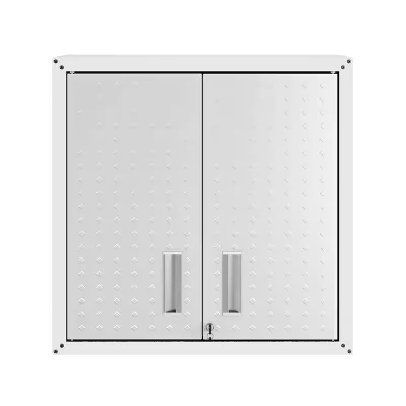 30 in. 2-Shelf Wall Mount Metal Garage Cabinet in White P337942