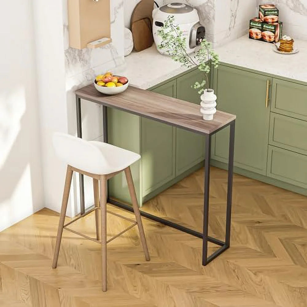 36" Rustic Console Table Sofa Table Grey Oak B276