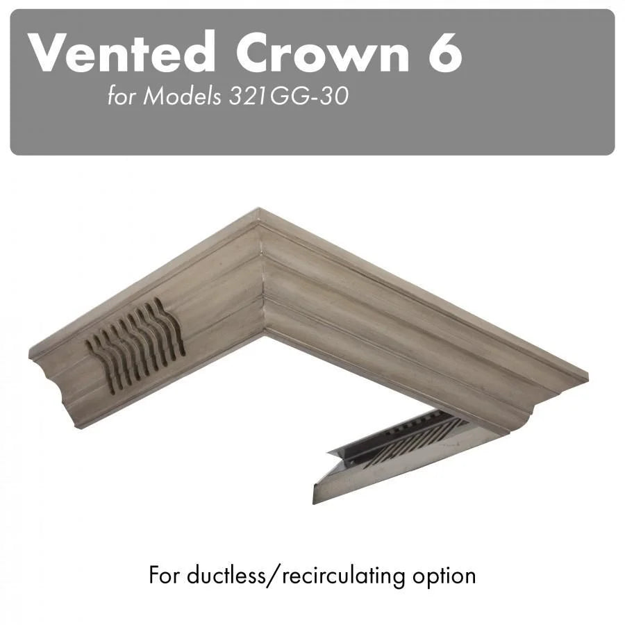 Vented Crown Molding Profile 6 for Wall Mount Range Hood J922129