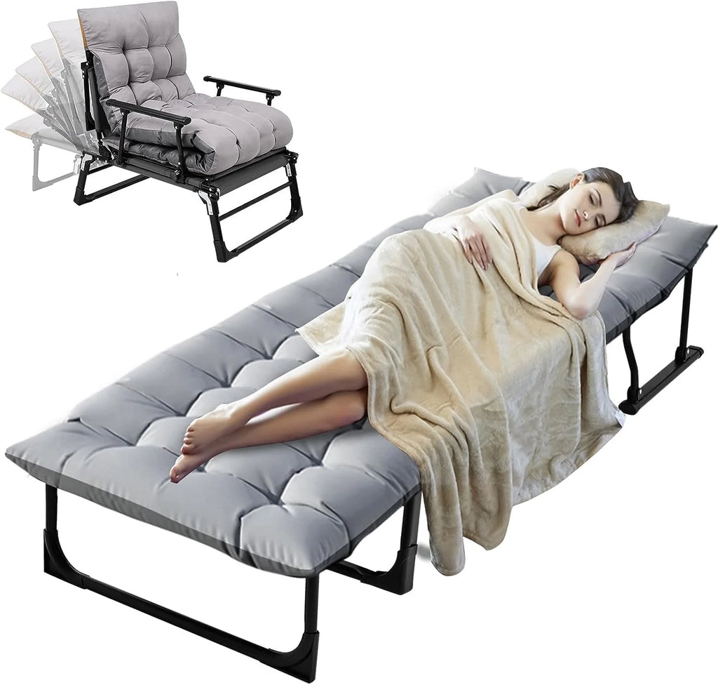 3 in 1 Folding Camping Cot Bed with Mattress & Pillow R7769