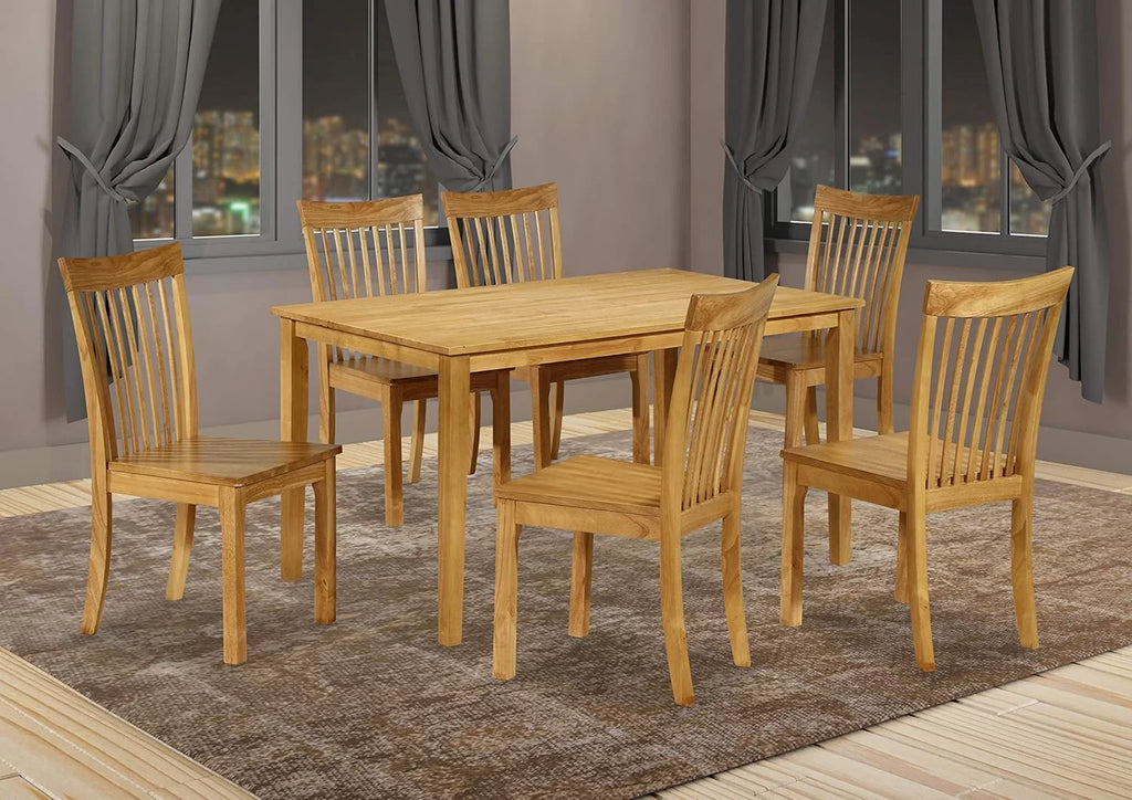Solid Wood Dining Chairs Set Of 2 Natural Oak E659