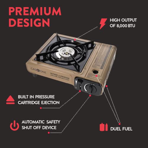 Dual Fuel Portable Camping Stove with Carrying Case X87502