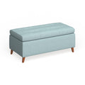 Light Blue Storage Ottoman Bench Q4978
