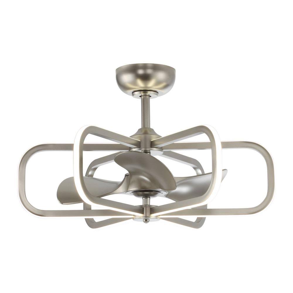 29.5-in Satin Nickel LED Indoor Ceiling Fan with Light and Remote J8871