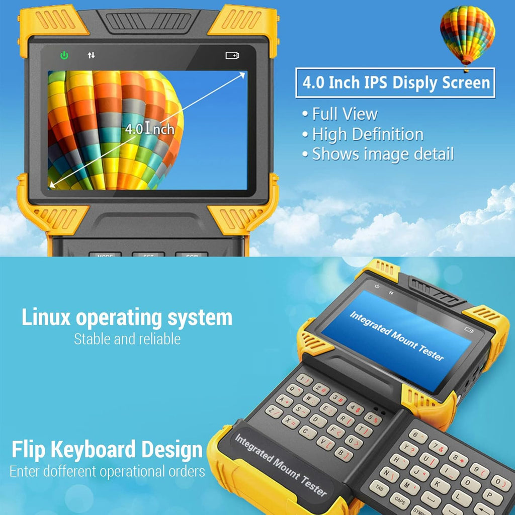 IP Camera Tester 8MP CVI TVI 5MP AHD CVBS 4 inch TFT Screen J4543