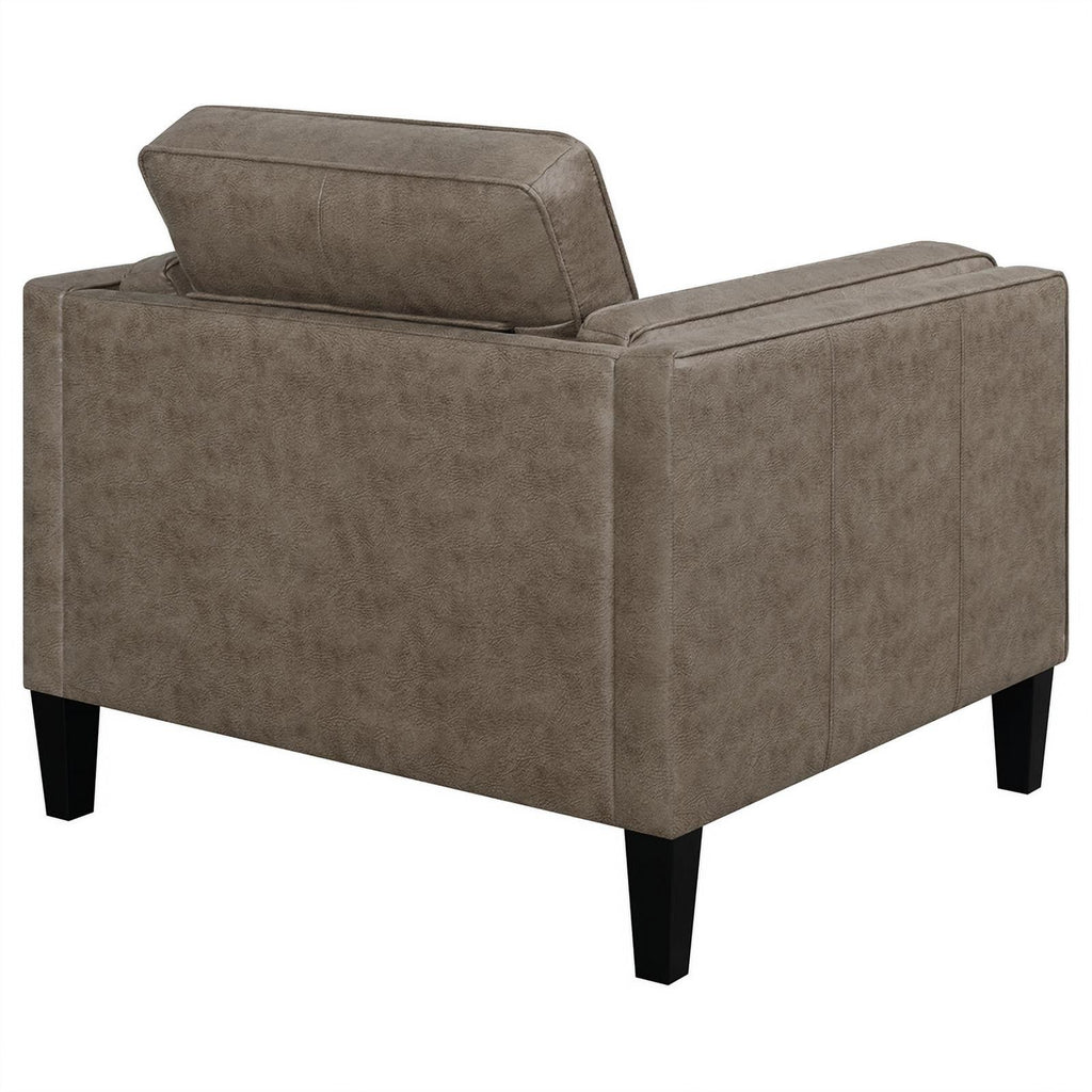 Vintage Brown Upholstered Track Arms Chair S99867