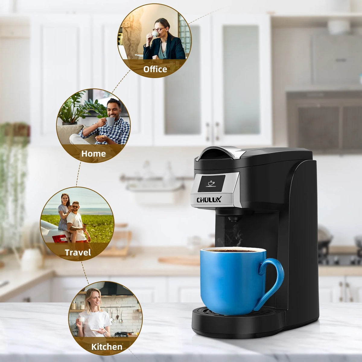 Single Serve Coffee Maker for K Cup & Ground Coffee Y172928
