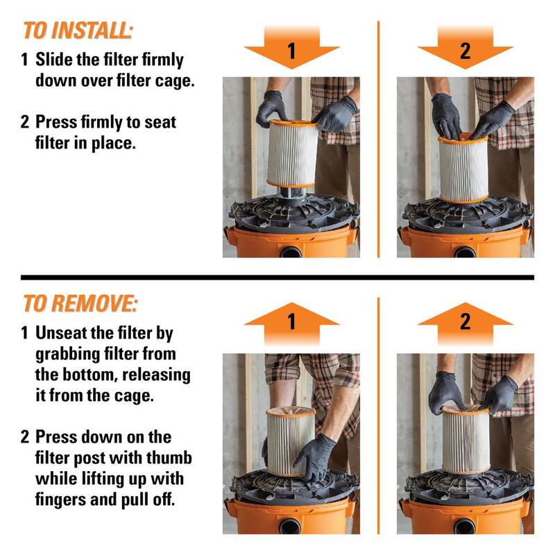 HEPA Wet/Dry Vac Replacement Cartridge Filter 4-Pack E766121