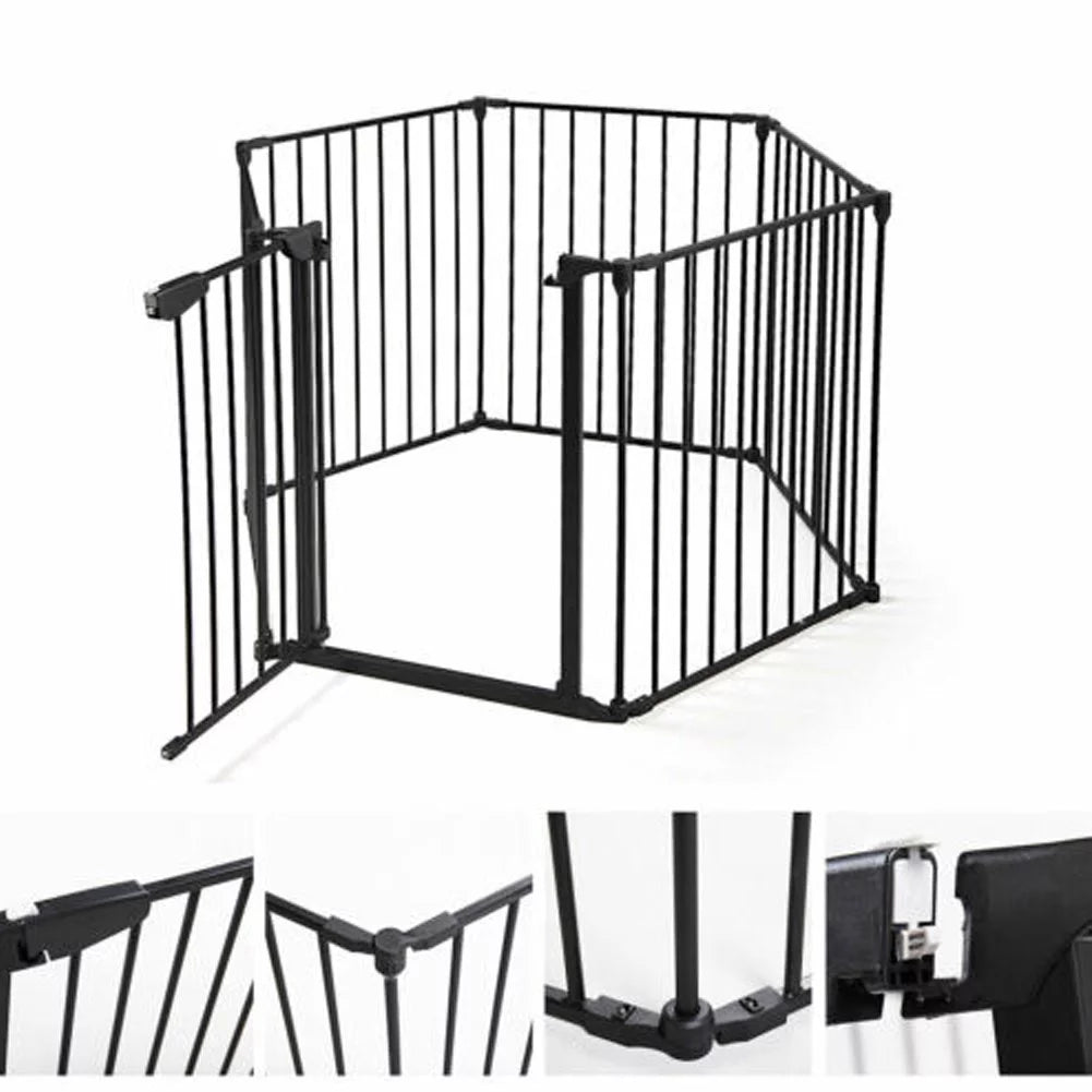 6 Panel Black Play Yard C74650