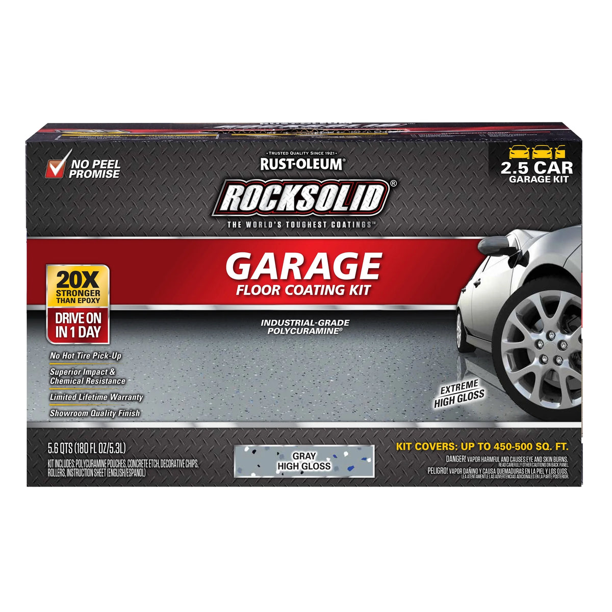 Gray High Gloss 180 oz Garage Floor Coating Kit C604488