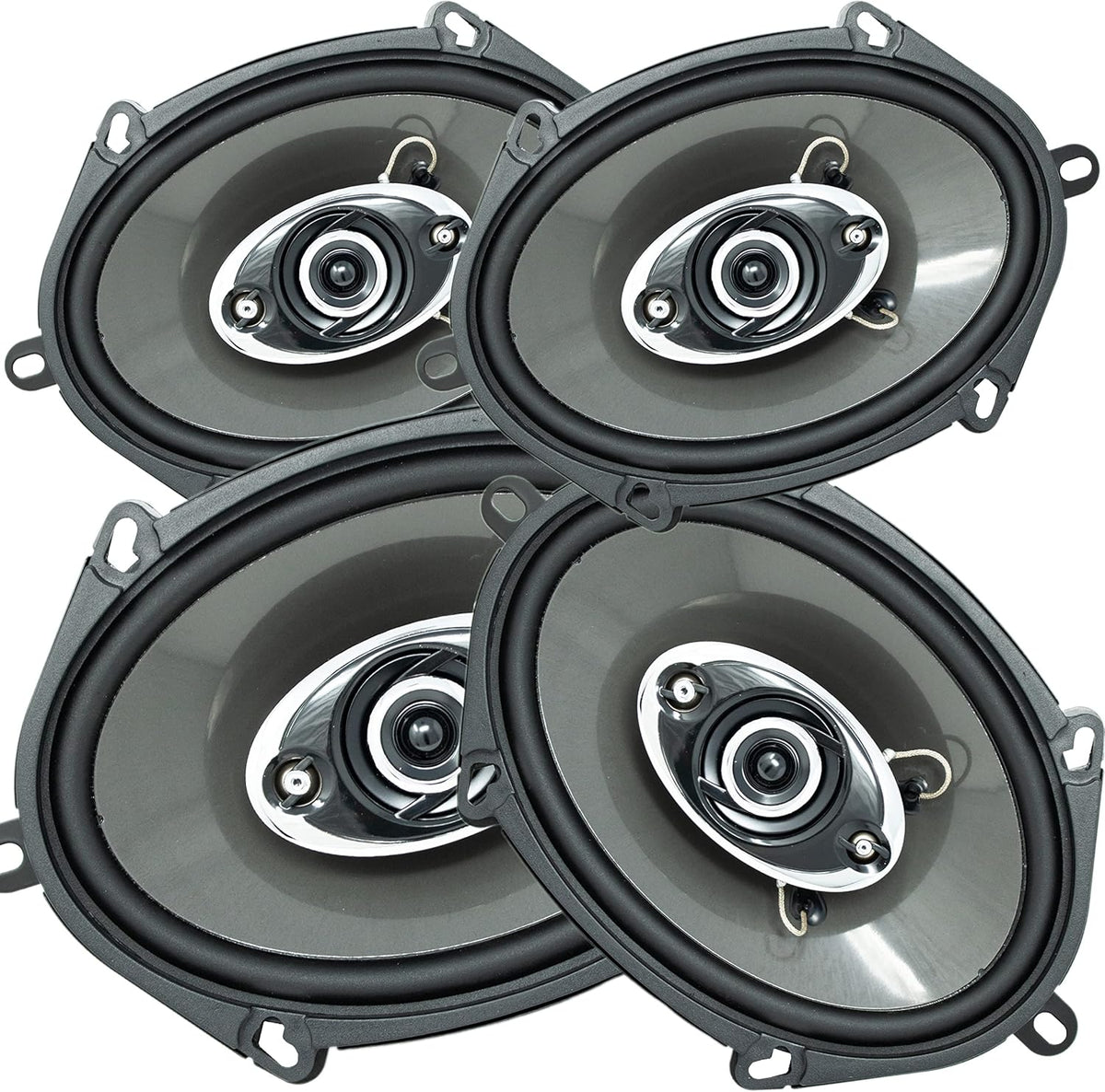 4-Way 380 Watts Coaxial Car Speakers 4 Ohm (4 Speakers) F7909