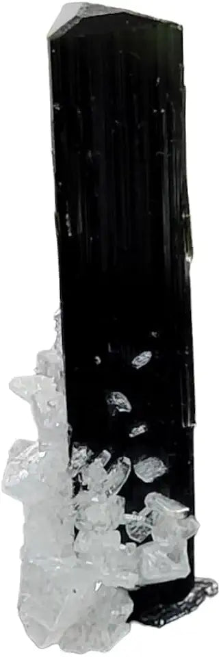 Green Cap Tourmaline on Albite Crystal Mineral Stone Q521