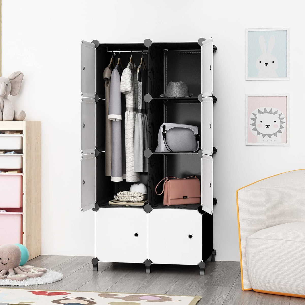 Portable Closet 12 Cube Storage Organizer R7372