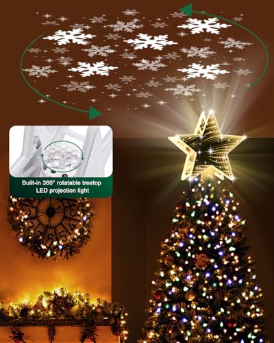 Christmas Tree Topper Lighted with 6 Projection Modes S722