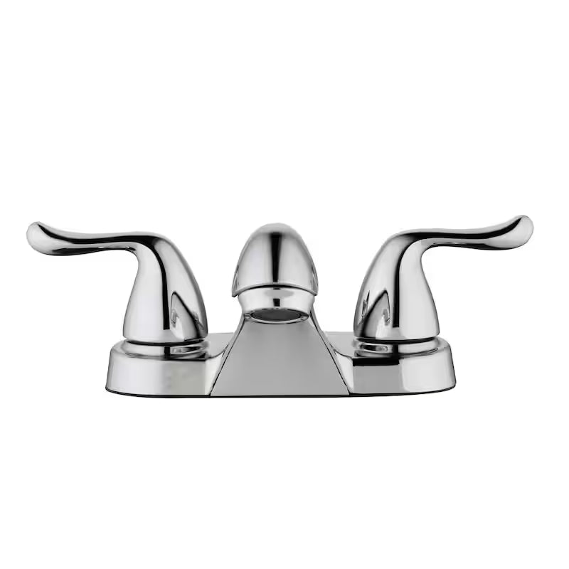 4 in. Centerset Double-Handle Low-Arc Bathroom Faucet Polished Chrome 2-Pack R60449