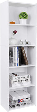 White 5-Shelf Wood Bookcase G595434