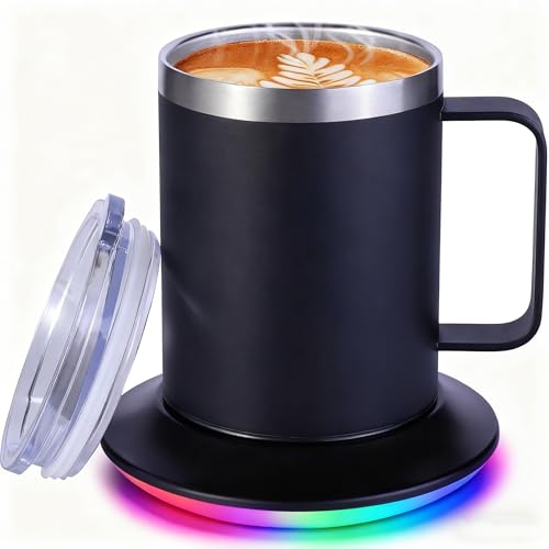 12oz USB Heated Coffee Mug with Auto Shut Off (Black) J2066