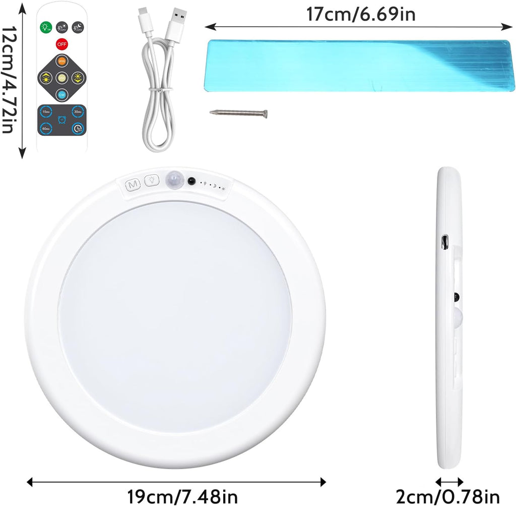 7.5 Inch 6500K Battery Powered Ceiling Light with Remote S203