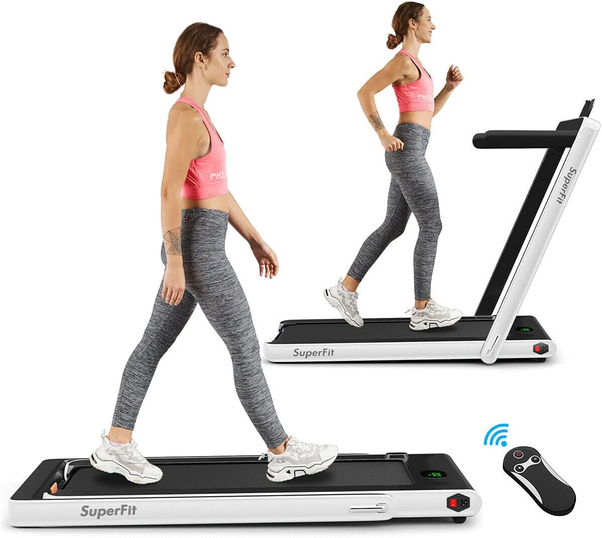2 in 1 Folding Treadmill with LED Display J732377