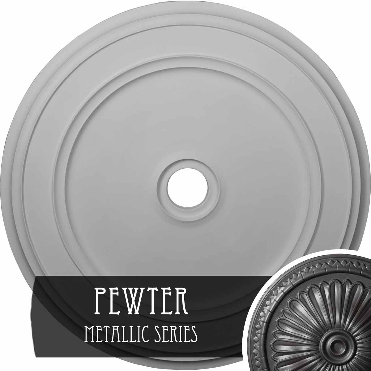 Hand-Painted Pewter Ceiling Medallion Q8586
